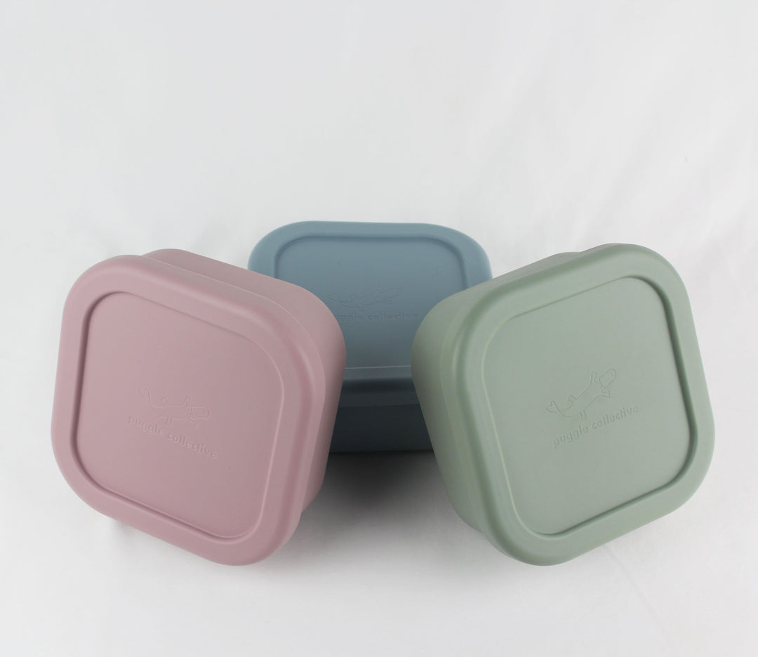 Silicone Snack Box Puggle Collective PuggleCollective BPA Free Silicone Tableware toys kids childrens baby gift gifting games baby weaning baby feeding plate bowl drinking suction plate suction bowl Non-stick